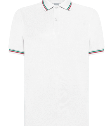 polo tricolore bianco