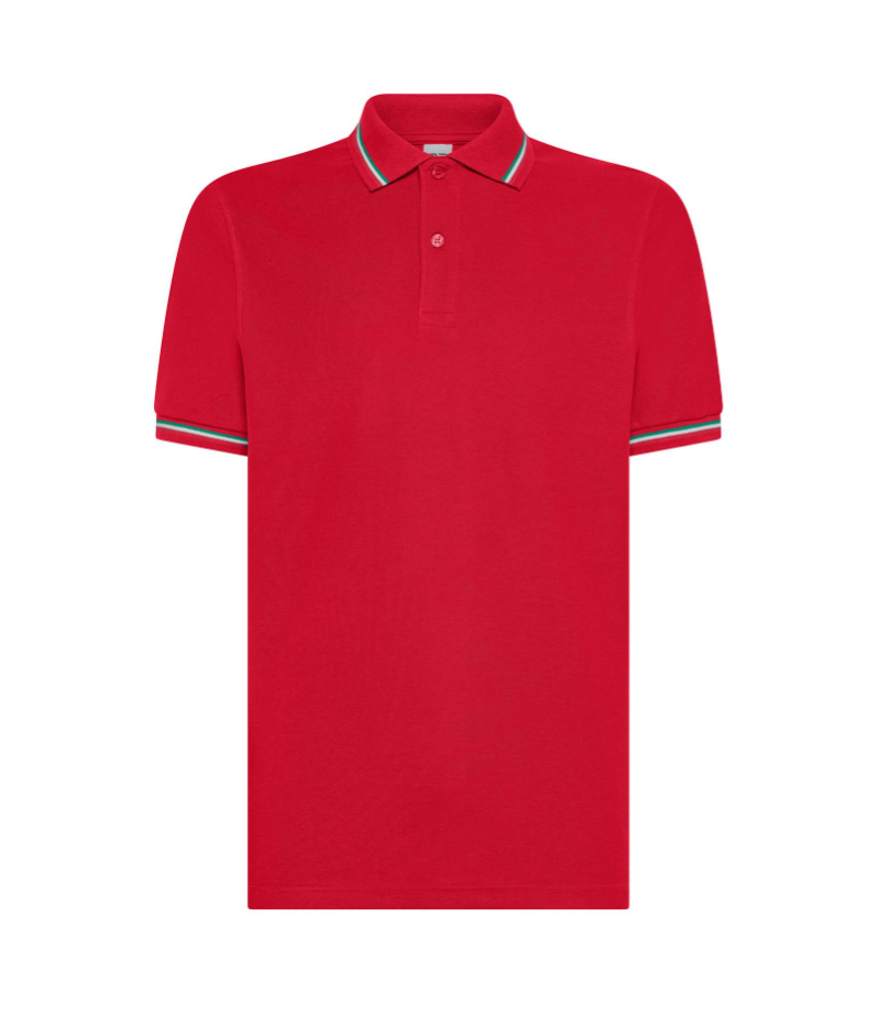 polo tricolore rosso