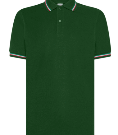 polo tricolore verde bottiglia